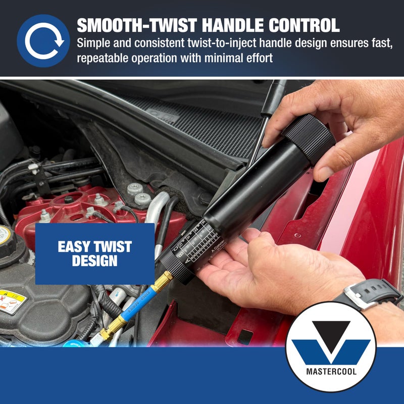 Mastercool 53123-YF Refillable Oil and Dye Injector for R1234yf Systems â€“ 2 oz Capacity â€“ Anodized Aluminum Body â€“ Smooth-Twist Handle â€“ SAE J2888 & EPA Compliant - Image 5